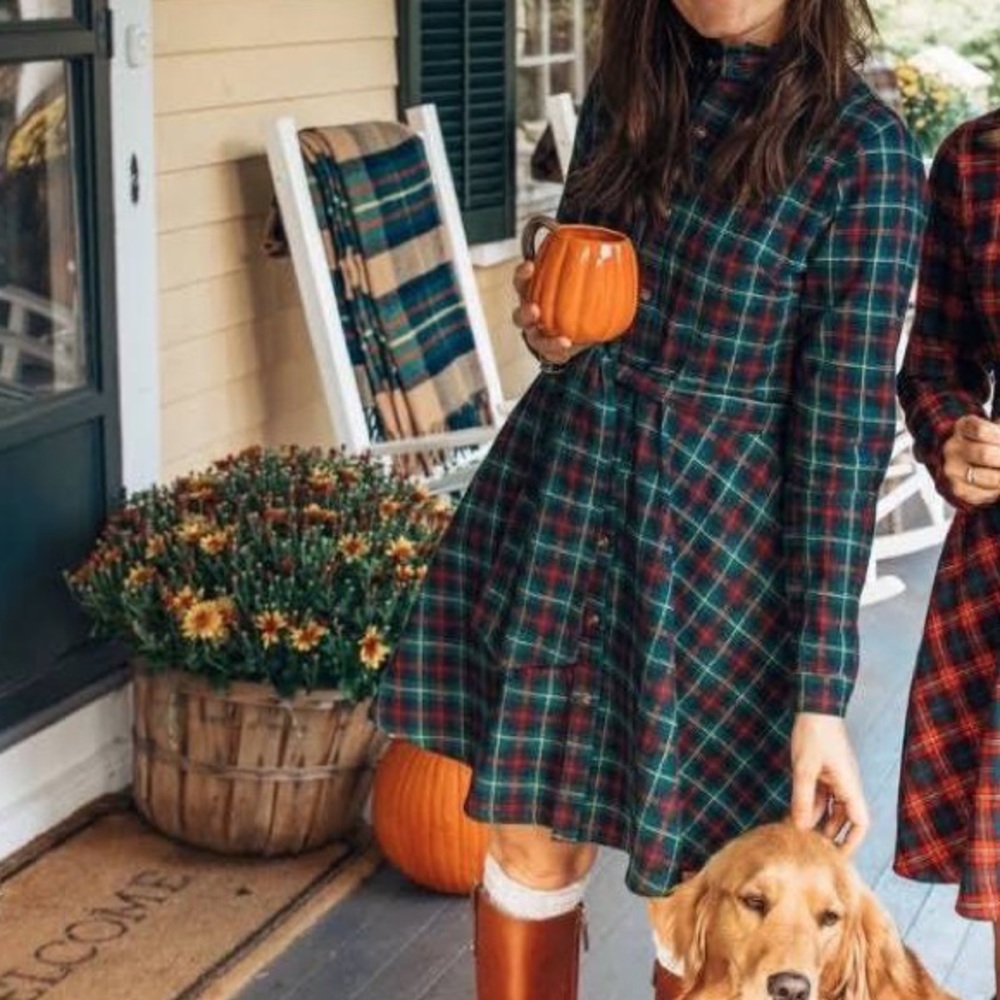 Kiel James Patrick Cozy Flannel Dress Plaid Size L Large